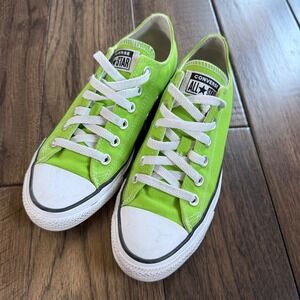 Converse Chuck Taylor All Star Low Neon Lime Green Sneakers 168581F Womens 7